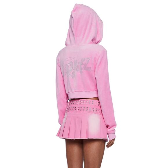 Dolls Kill X Bratz Keep It Glossy Velour Jacket - XS - Pink - Picture 4 of 5